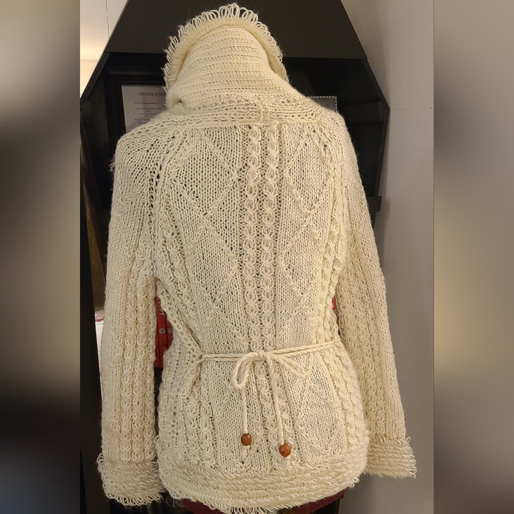 Vtg. 70's Handmade Wool Cardigan - Picture 3 of 6